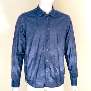 Ted Baker London Men ButtonUp Shirt Size 16.5 Gray White Dots Casual/Night out